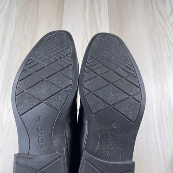 Ecco Mens Black Shoes Size 45 Leather Loafer Slip On - Picture 11 of 12